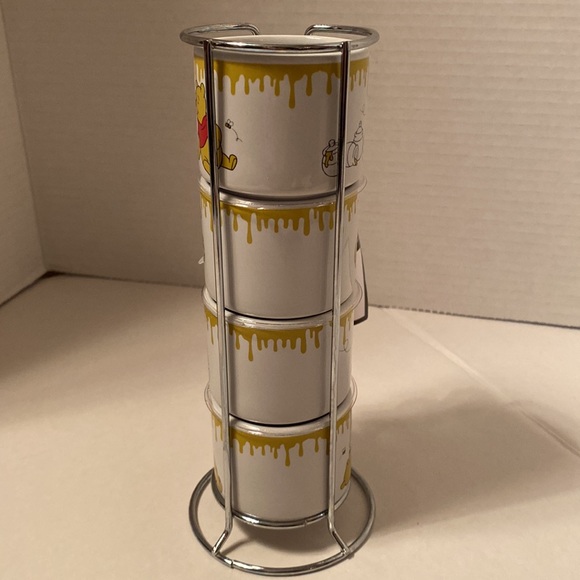 Disney stacked espresso mugs, set of for 4 mugs 3oz each Winnie the Pooh NEW - Picture 2 of 7